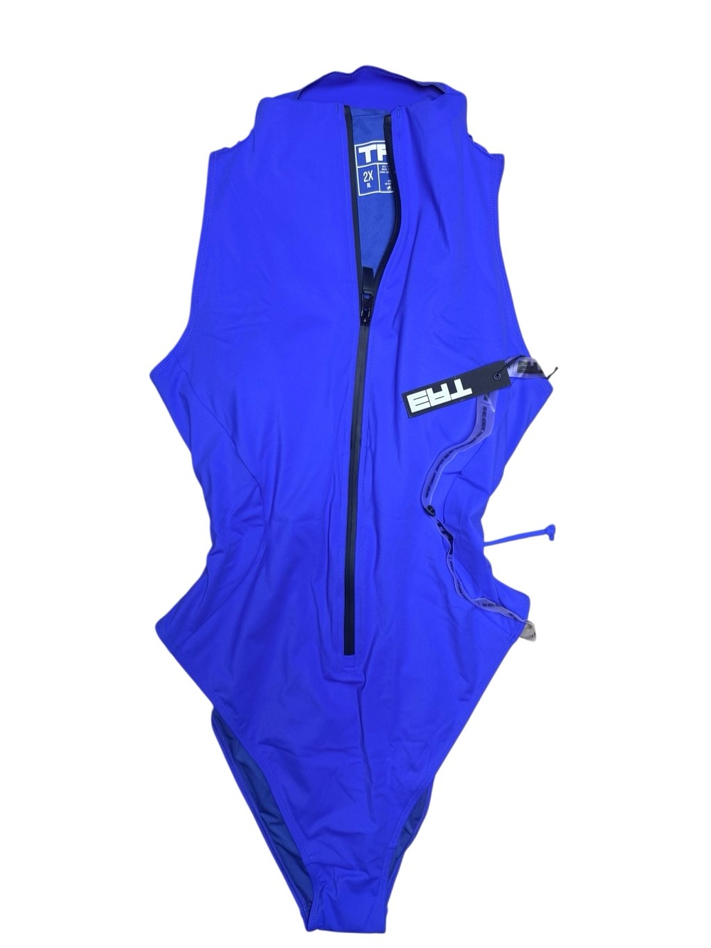 TA3 Sleeveless Surfy Zip-Front One-Piece Swimsuit Size 2X